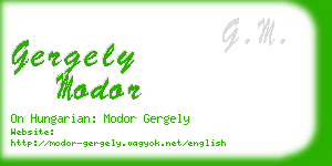 gergely modor business card